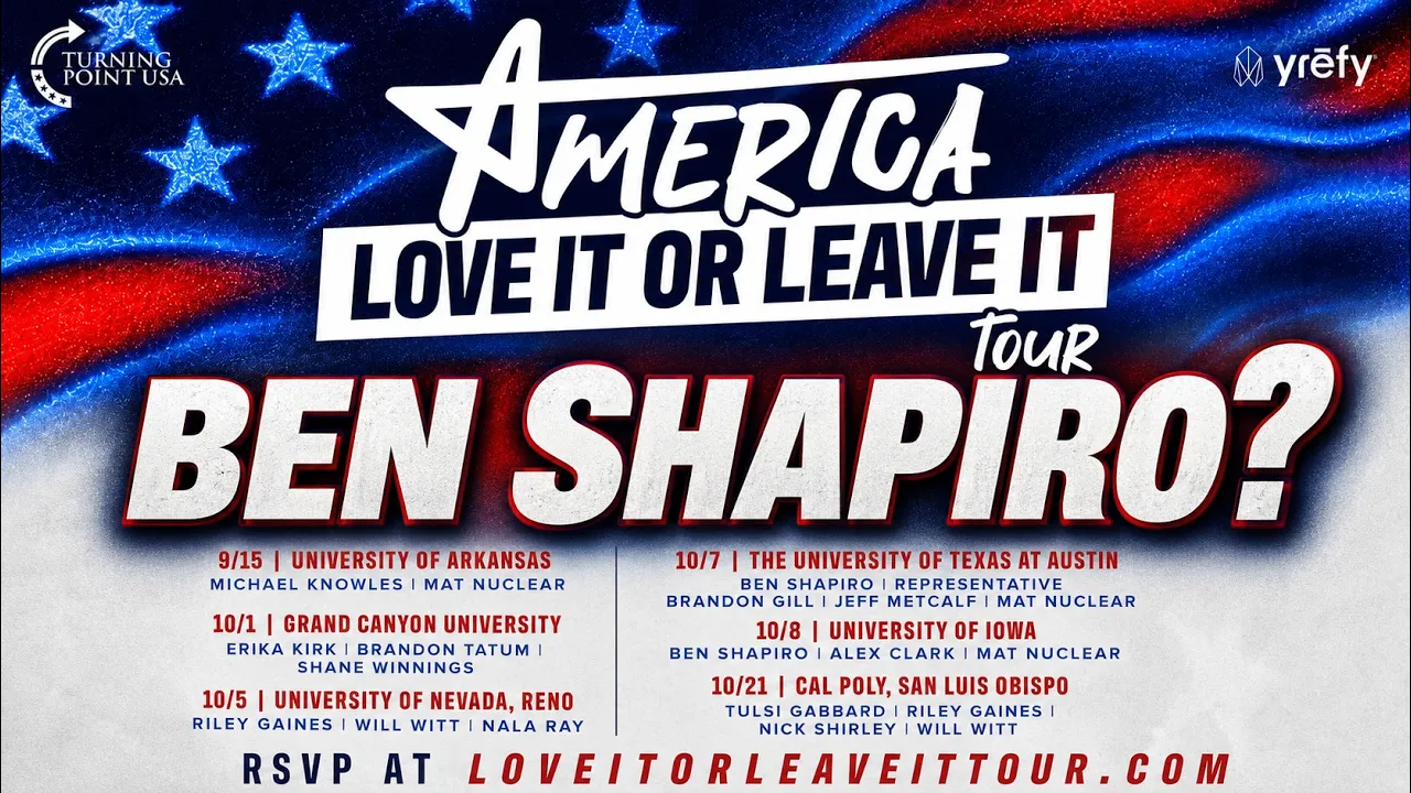 TPUSA Invites BEN SHAPIRO?! Love It or Leave It? Love America, Absolutely! FORGET Ben Shapiro.